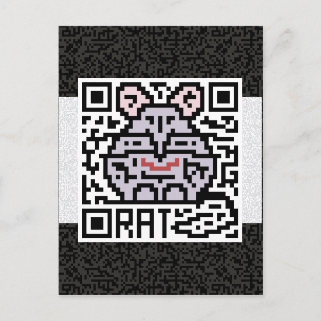 QR-koden Råtta Vykort (Framsida)