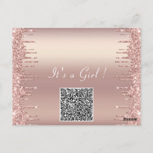 QR-koden Ro Guld  Flicka Shower Inbjudan