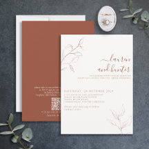 QR-koden Terracotta Burnt Orange Botaniskt Bröllop