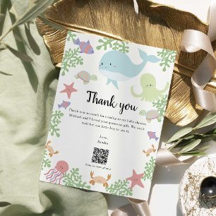QR-koden under Sea Baby Shower Tack Kort