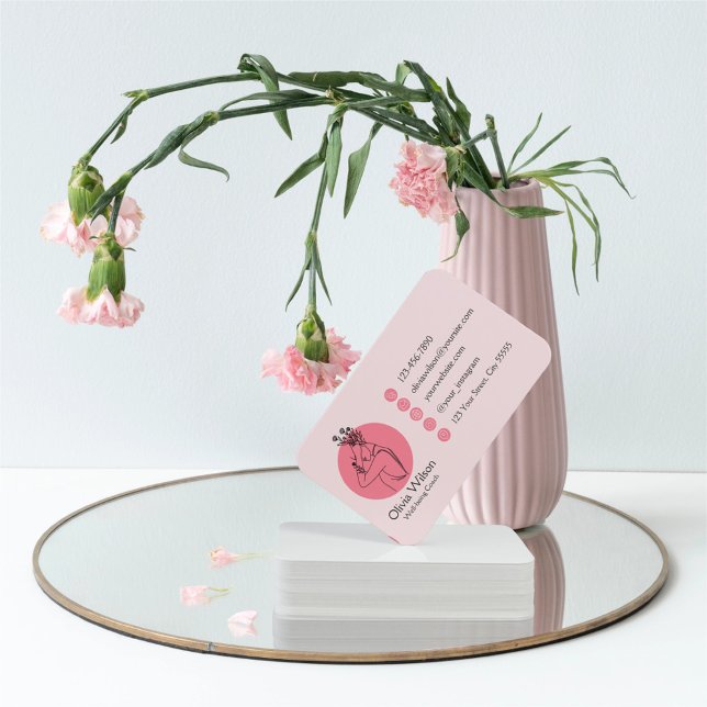 QR-kodens Chic Feminins Rosa Visitkort (Skapare uppladdad)