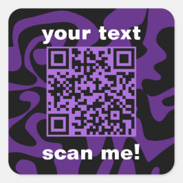 QR-kodens Lila och svart, modern ruta Fyrkantigt Klistermärke