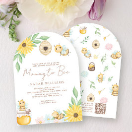 QR-kodens Mamma till Beas Neutral Baby Shower Inbjudningar