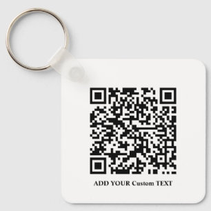 QR-kodens minimalistiska, enkla, vit Anpassningsba Nyckelring