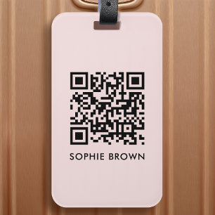 QR-kodens  Rosa Femininskannerbar Borttappad Bagagebricka
