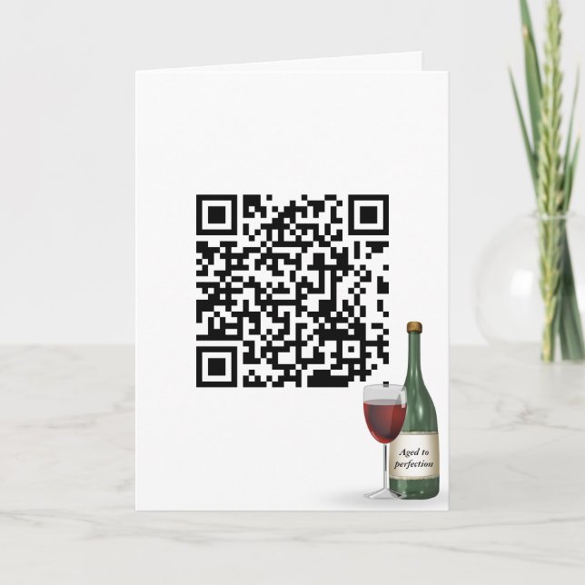 QR-kodfödelsedatum vin Kort (Framsida)
