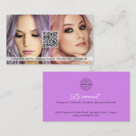 QR-kodfoto-affärskort för makeup-artist Visitkort
