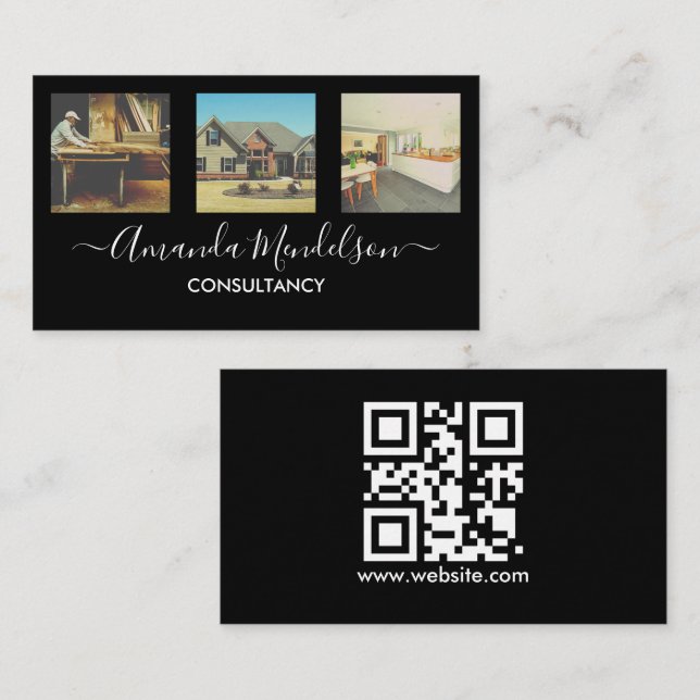 QR-kodfoto för bild eller Logotyp Visitkort (Fram/baksida)