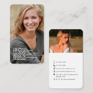 QR-kodfoto för trendig Modern Snyggt QR  Visitkort