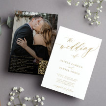 QR-kodfoto, modern elegant guld bröllop