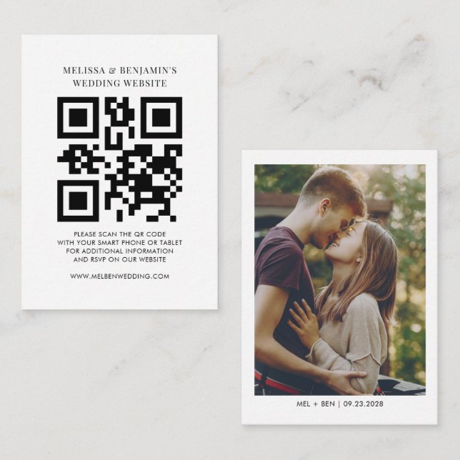 QR-kodfoto-OSA på Bröllop webbplats Tilläggskort (Fram/baksida)