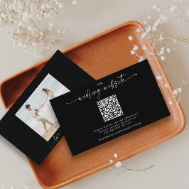 QR-kodfoto, svart och vit Bröllop-webbplats Tilläggskort