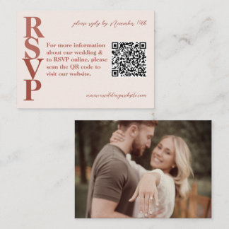 QR-kodfoto Terracotta Modern Bröllop OSA Card Tilläggskort