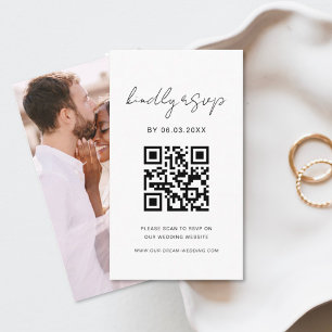 QR-kodfotominimalistisk webbplats för OSA Bröllop Tilläggskort