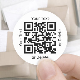 QR-kodgenerator Affärsrelaterad Vit Runt Klistermärke