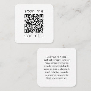 QR-kodgenerator Modern minimalistisk vit sökning Fyrkantigt Visitkort