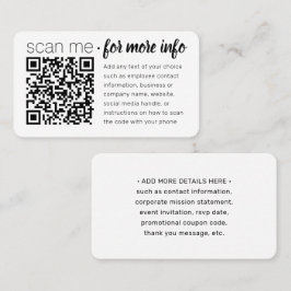 QR-kodgenerator Modern minimalistisk vit sökning Visitkort