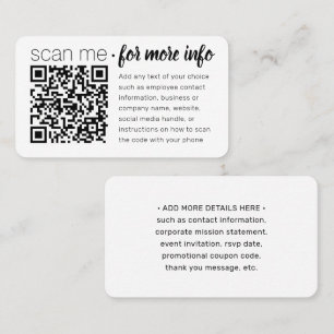 QR-kodgenerator Modern minimalistisk vit sökning Visitkort