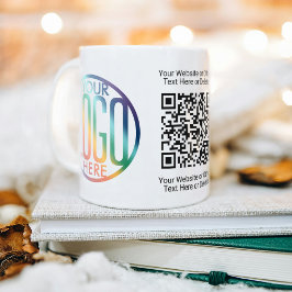 QR-kodgenerator och din Logotyp - affärsfrämjande Kaffemugg