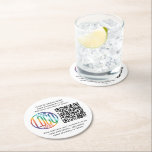 QR-kodgenerator och Logotyp för företag - modern Underlägg Papper Rund<br><div class="desc">en webbplats med snyggtens anpassningsbar QR-kod och logotyp runt pappra underlägg. Om du vill skapa din egen QR-kod med hjälp av generatorn skriver du bara in webbplatsens URL i mallen. Alla formuleringar är enkla att anpassa eller radera. Insynen i färg, typsnitt och logotyp är också lätt att ändra med Zazzle-konstruktionen...</div>