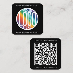 QR-kodgenerator och Logotyp Modern Minimalist Blac Fyrkantigt Visitkort