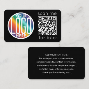 QR-kodgenerator och Logotyp Modern Minimalist Blac Visitkort