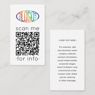 QR-kodgenerator och Logotyp Modern Minimalt Lodrät Visitkort