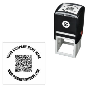 QR-kodgenomsökningsinformation på Namn webbplats P Självfärgande Stämpel
