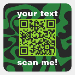 QR-kodgräns, Mörk grönt och svart, ljus modern Fyrkantigt Klistermärke