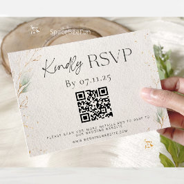 QR-kodhölje för Bröllop-minimalistisk OSA Anteckningskort