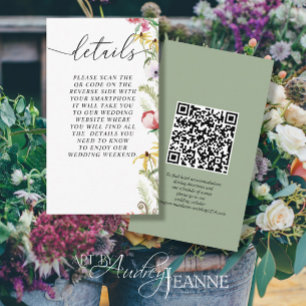 QR-kodhölje för Vår Blommigt Bröllop Tilläggskort