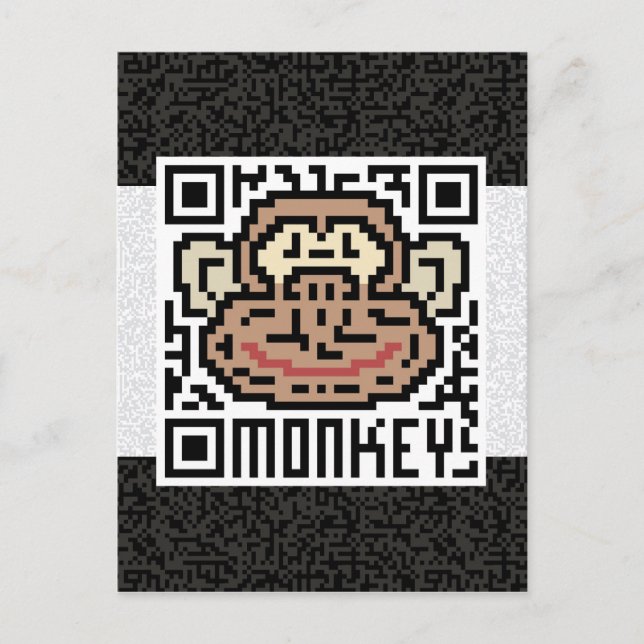 QR kodifierar apan Vykort (Framsida)