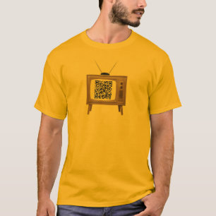 QR kodifierar den gammalmodiga TVT-tröjamallen T-shirt