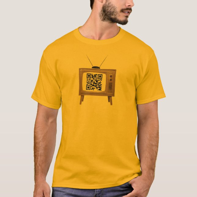 QR kodifierar den gammalmodiga TVT-tröjamallen T-shirt (Framsida)