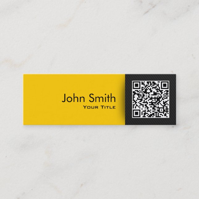 QR kodifierar den moderna svart- & guldkonsulenten Mini Visitkort (Framsida)