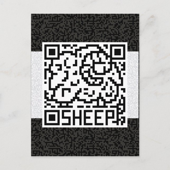 QR kodifierar fåren Vykort (Framsida)