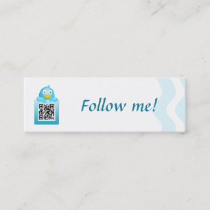 QR kodifierar följer mig visitkortmallen (smalan) Mini Visitkort