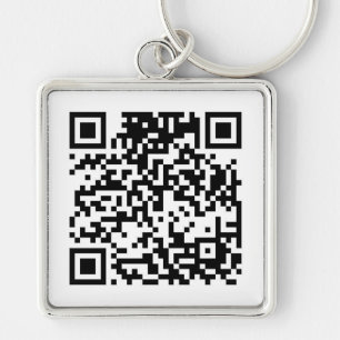 QR kodifierar Fyrkantig Silverfärgad Nyckelring