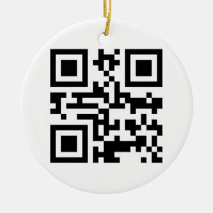 QR kodifierar - glad helg! Julgransprydnad Keramik