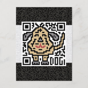 QR kodifierar hunden Vykort
