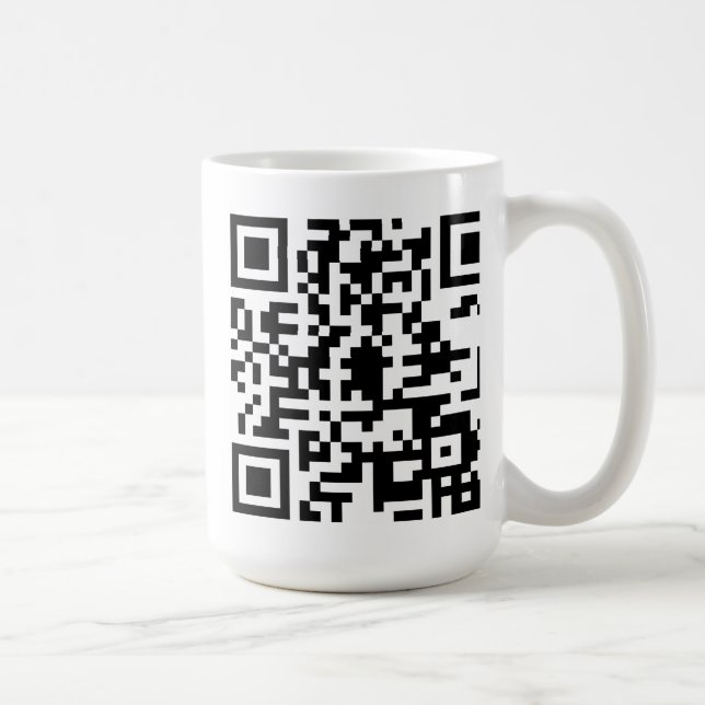 QR kodifierar muggen Kaffemugg (Höger)