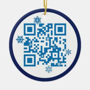 QR kodifierar prydnaden - god jul!! Julgransprydnad Keramik