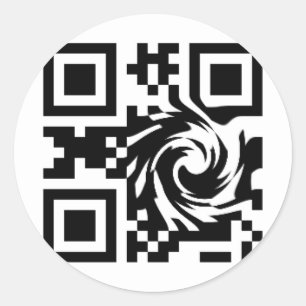 QR kodifierar Runt Klistermärke