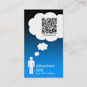 qr kodifierar tanke bubblar (den male stick figur) visitkort