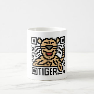 QR kodifierar tigern Kaffemugg
