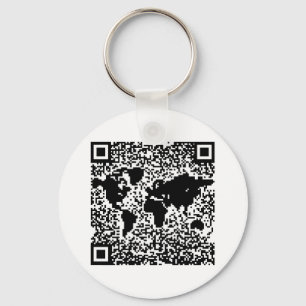 QR kodifierar - världen Nyckelring