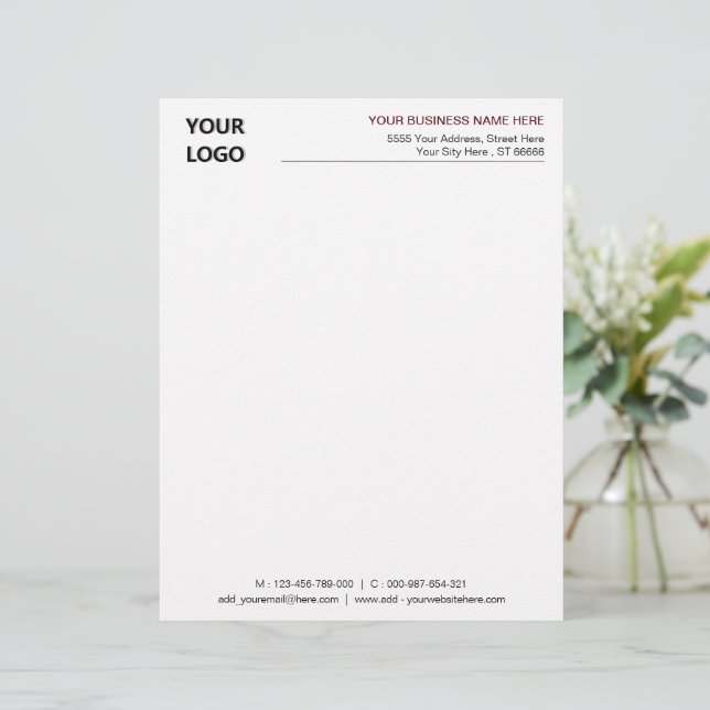 QR-kodinfo Logotyp Namn Färg Business Letterhead Brevhuvud (Stående Fram)