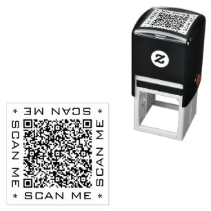 QR-kodinfo Scan Me Text Modern Design Frimärke Självfärgande Stämpel