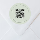QR-kodinformation för bröllop webbplats, osa sage  Runt Klistermärke<br><div class="desc">Lägg till URL:en för webbplatsen bröllop. Om du vill ha mer information,  mer information,  osa av online. En bakgrund för färgaden grönt,  svart text.</div>
