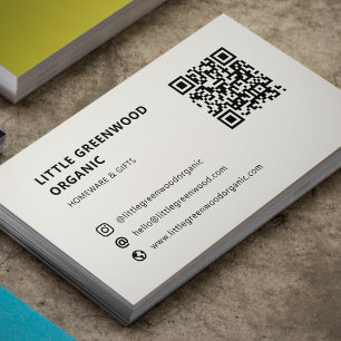 QR-kodinstagram för enkel, modern, minimal Neutral Visitkort